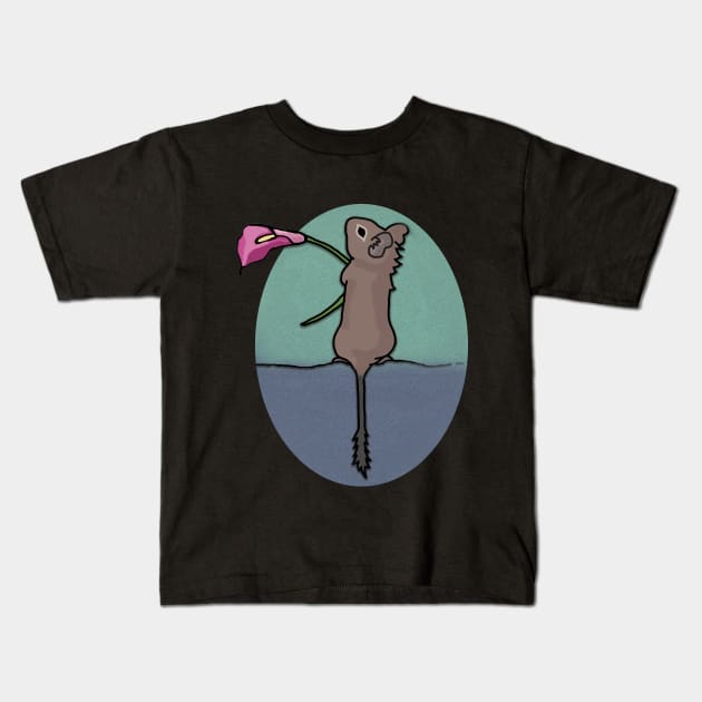 Degu with Flower Kids T-Shirt by Mystical_Illusion